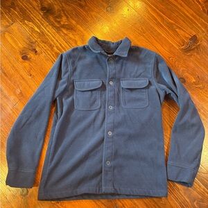 Navy Button-Up Shirt Jacket